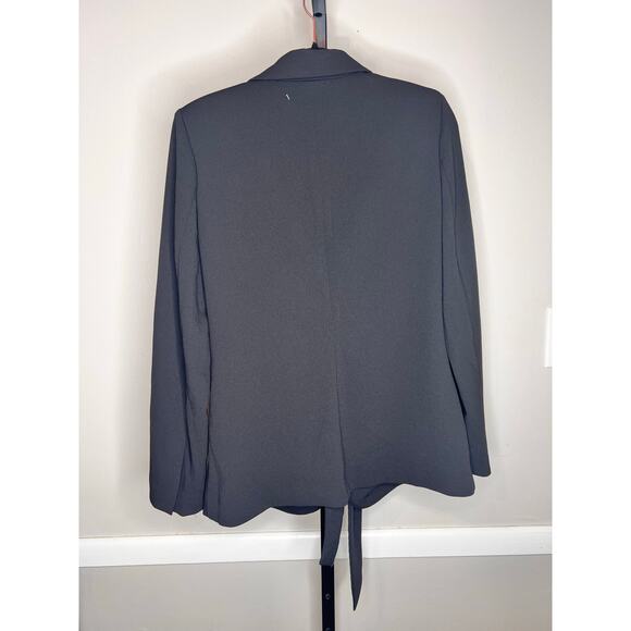 DKNY Long Sleeve Notch Lapel Tie Waist Career Blazer Black Women's Size US 8 NWT - Picture 4 of 5